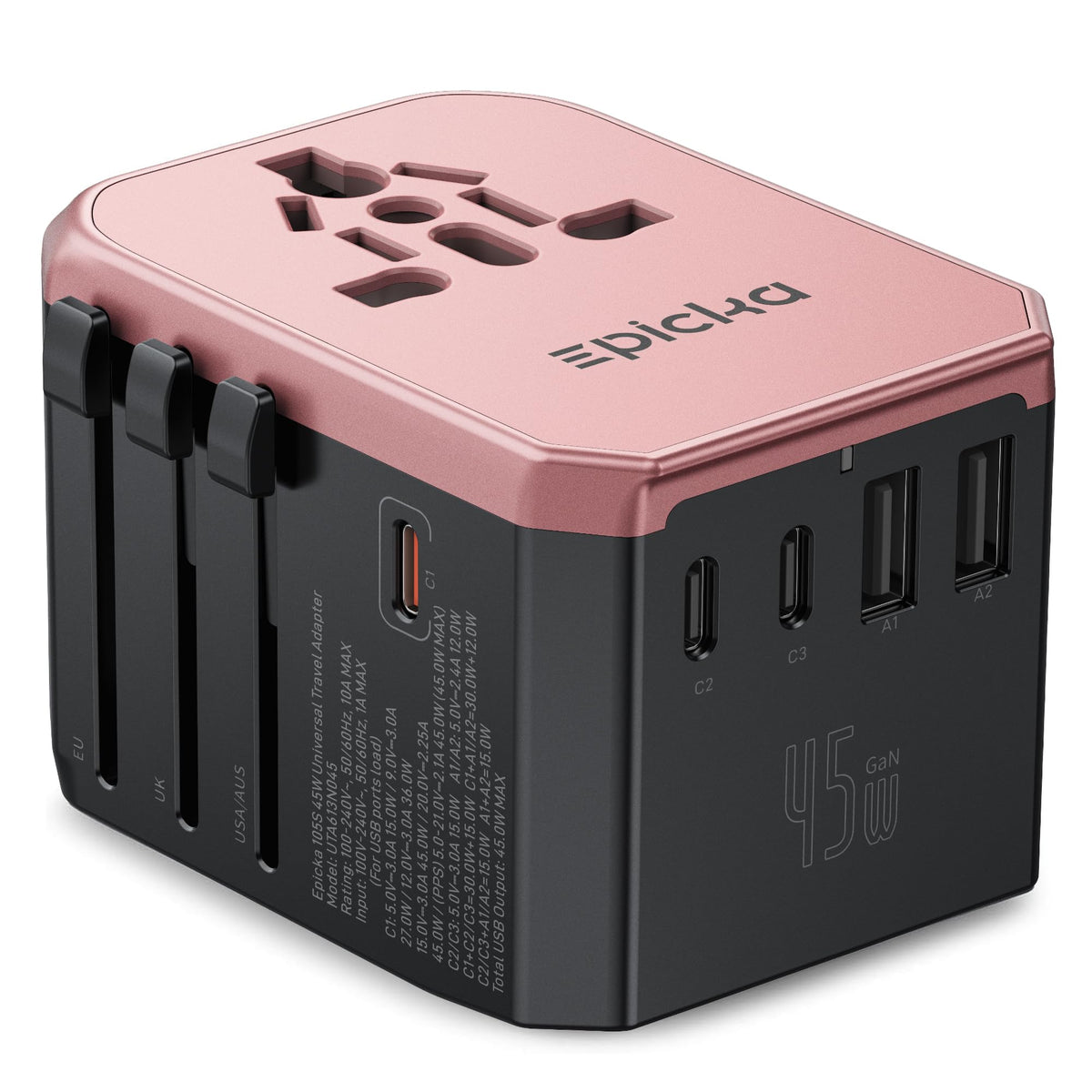 EPICKA front view showing ports and AC outlet, fast multi-device charging
