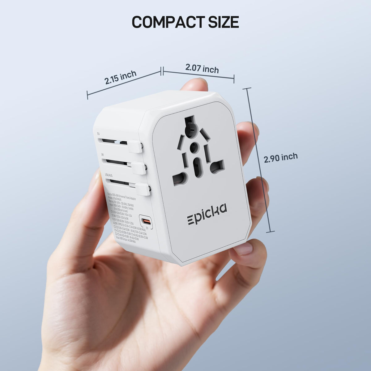 EPICKA adapter on a desk charging phone and tablet for convenient travel power