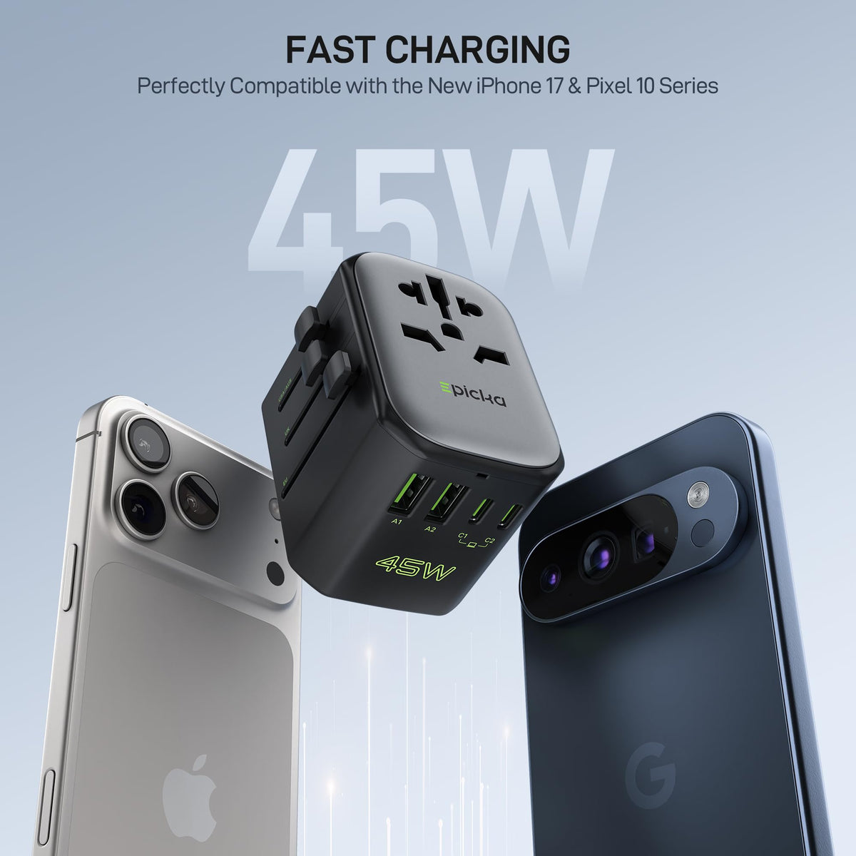 EPICKA Pulse dual USB-C PD ports enable fast charging anywhere.