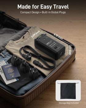 EPICKA universal travel plug adapter supports EU/UK/AU/JP for versatile trips.