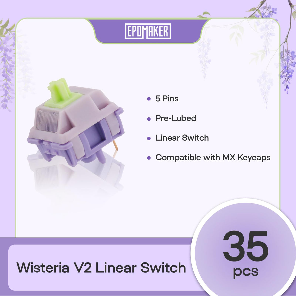 EPOMAKER creamy linear switch with pre-lubed feel for effortless keystrokes