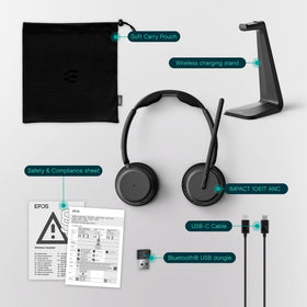 EPOS Impact 1061T ANC multipoint connection enables easy device switching.