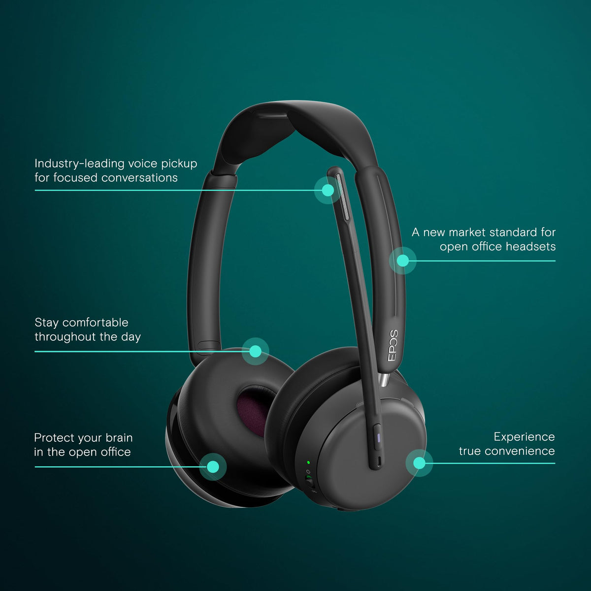 EPOS Impact 1061T microphone clarity for crisp conference calls.
