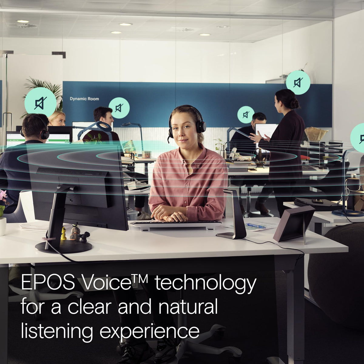 EPOS Impact 1061T wireless charging stand for effortless daily charging.