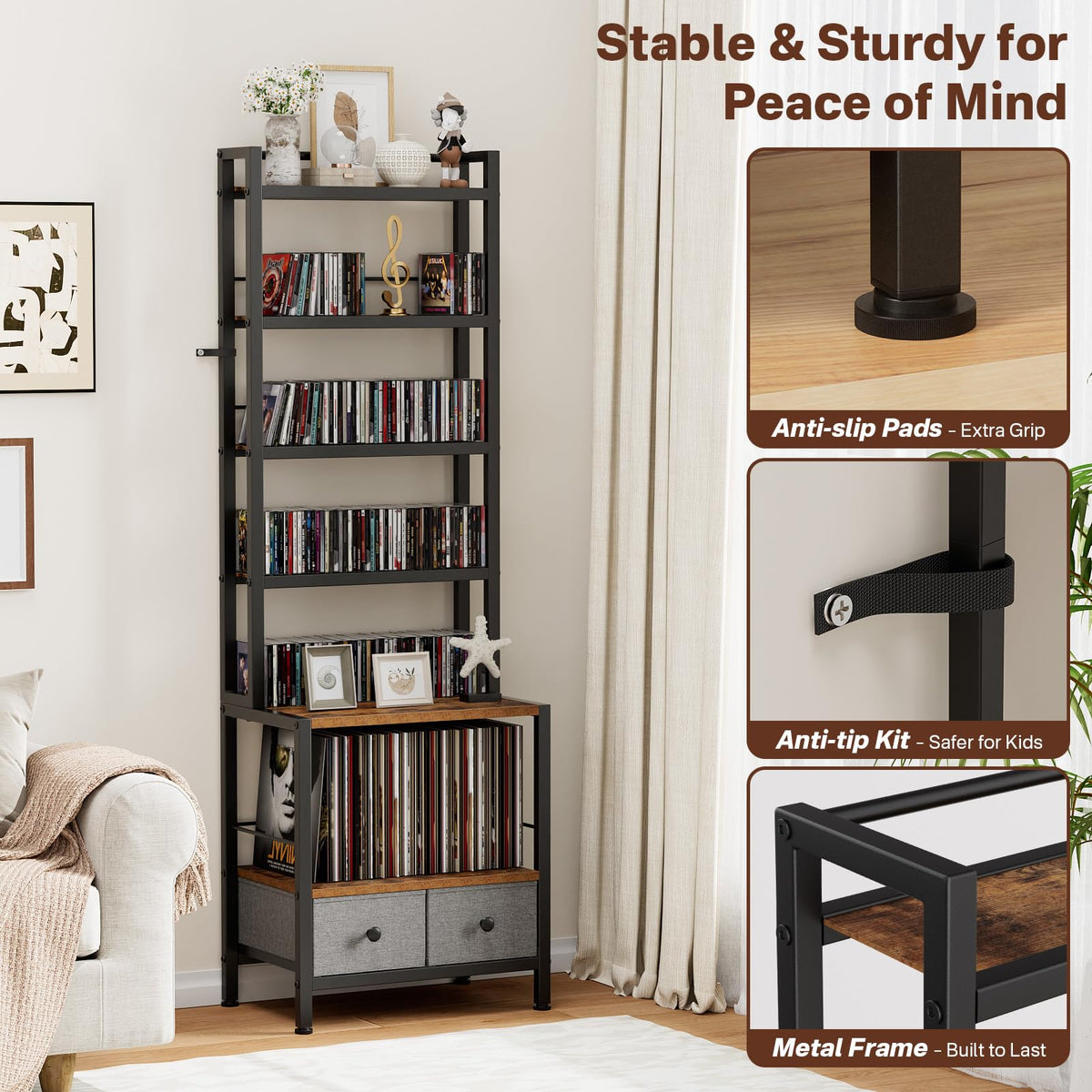 Epouseter 6-Tier rack assembly image demonstrates easy setup and sturdy construction.