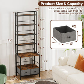 Epouseter 6-Tier rack side view highlights slim footprint and vertical organization.
