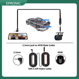 Epronic 18ft cable enables flexible routing during installation.