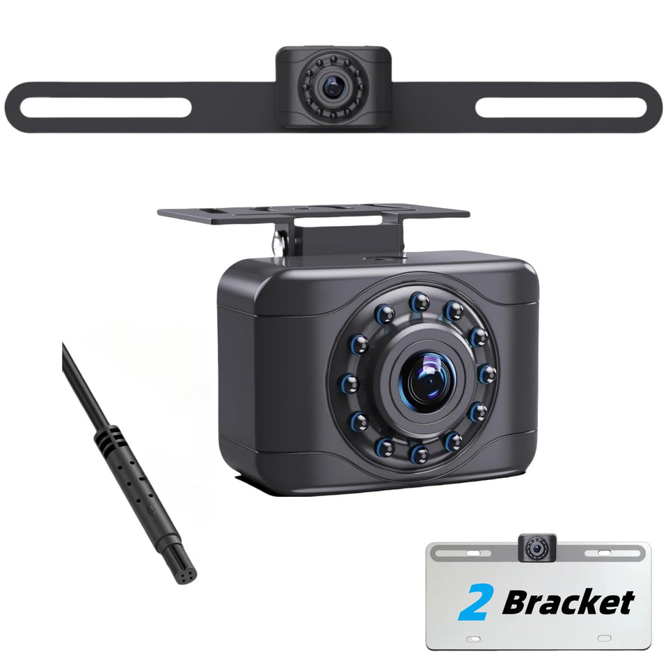 Epronic X1P backup camera mounted on license plate for clear reversing view