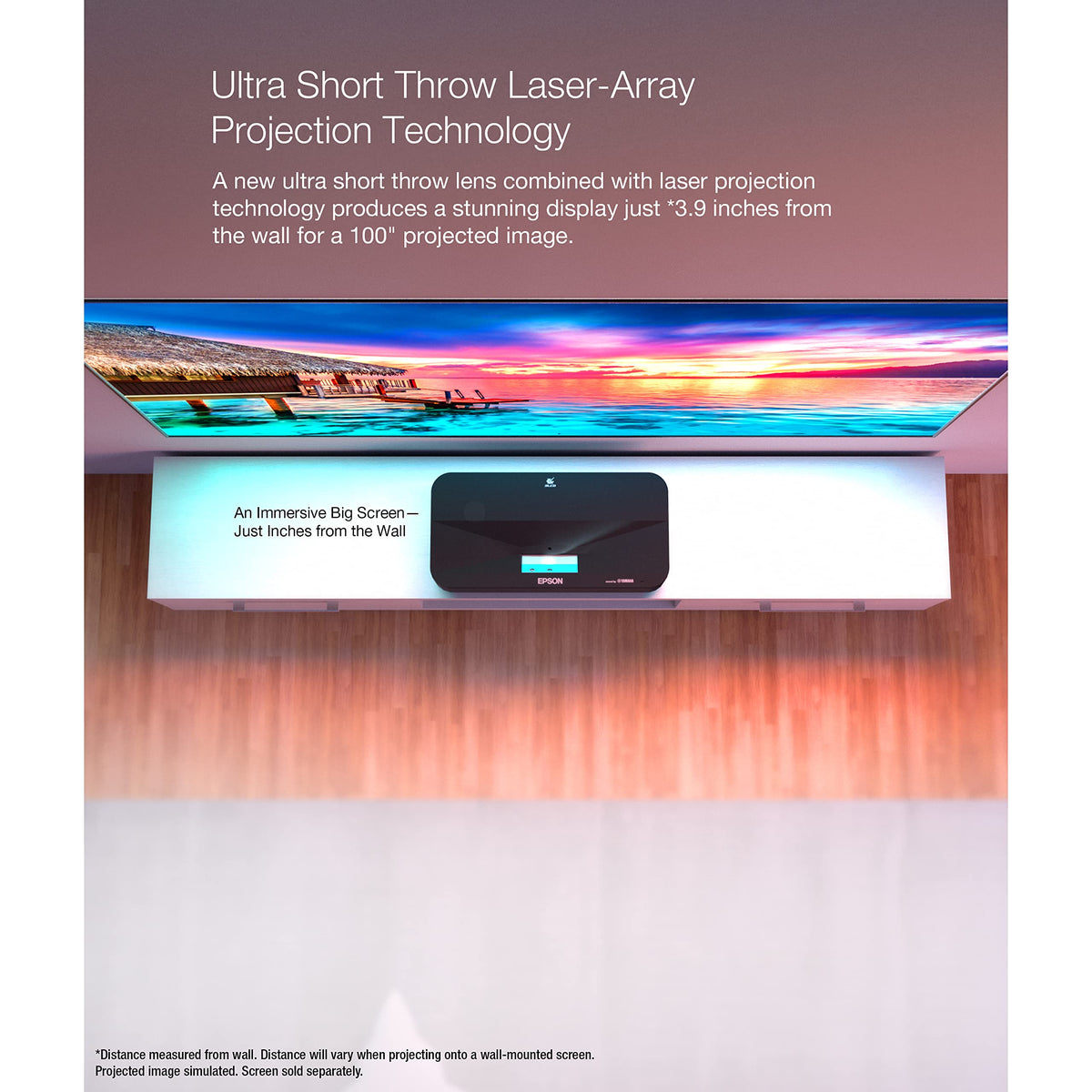 Bright output from Epson EpiqVision Ultra LS800 for daytime viewing with vivid contrast.