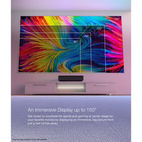 Epson LS800 ultra-short throw distance enables a large image from a small space.