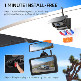 eRapta 7-inch touchscreen monitor showing rear view for precise parking