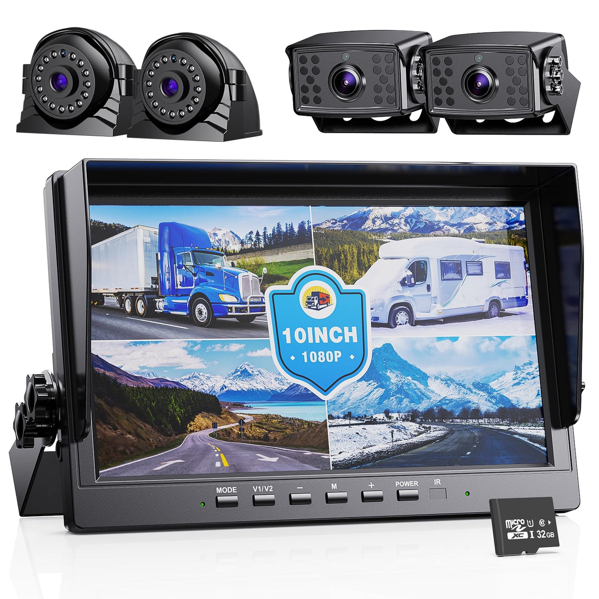 eRapta backup system kit with 10-inch monitor for clearer reversing.