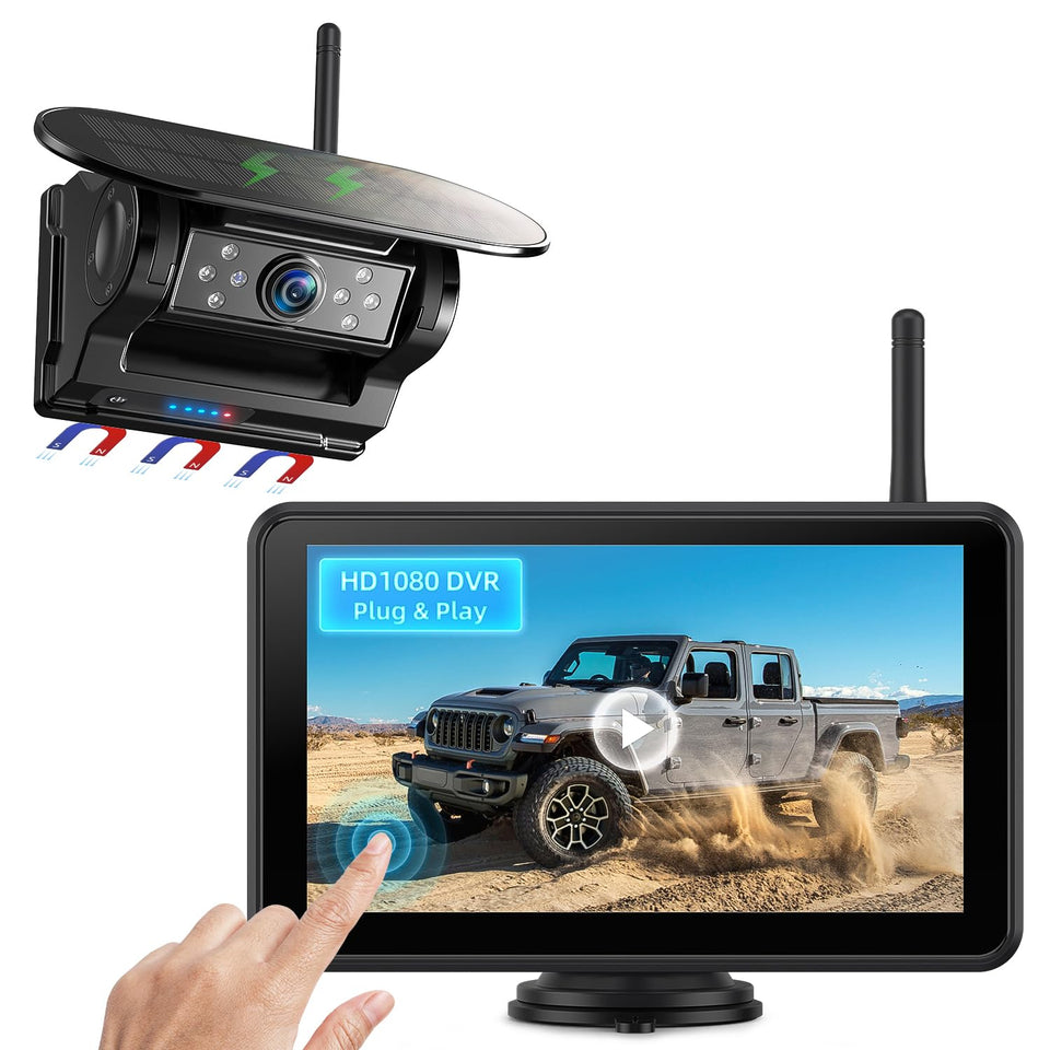 eRapta magnetic base camera attached to metal surface for quick hitching or reversing