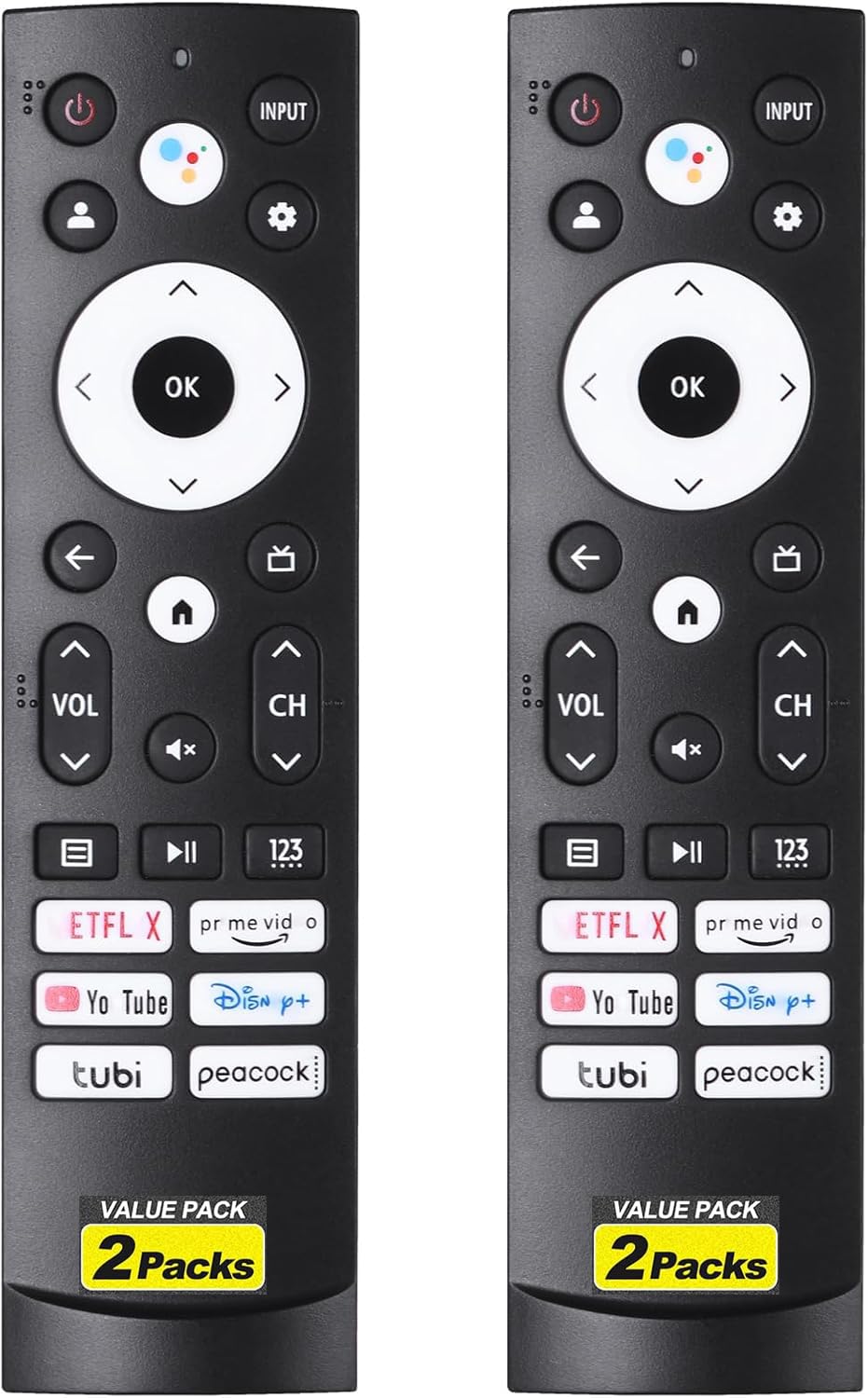 Eremolz 2-pack replacement remote for Hisense TV front view, quick setup ready
