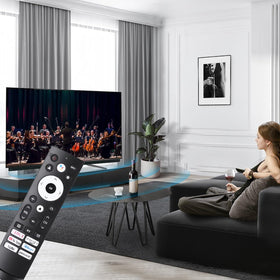 Eremolz remote in hand for easy use with Hisense TV
