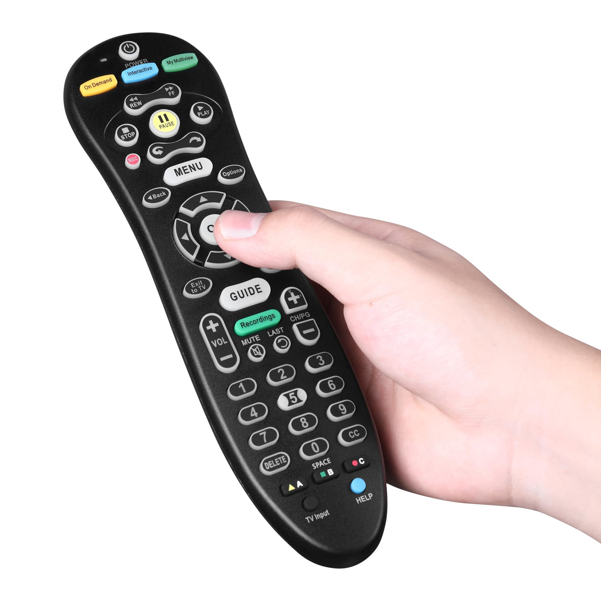 Eremolz S30-S1B remote back view highlighting button layout for quick access.