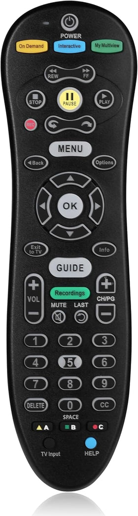 Eremolz S30-S1B remote front view showing comfortable grip for U-Verse use.
