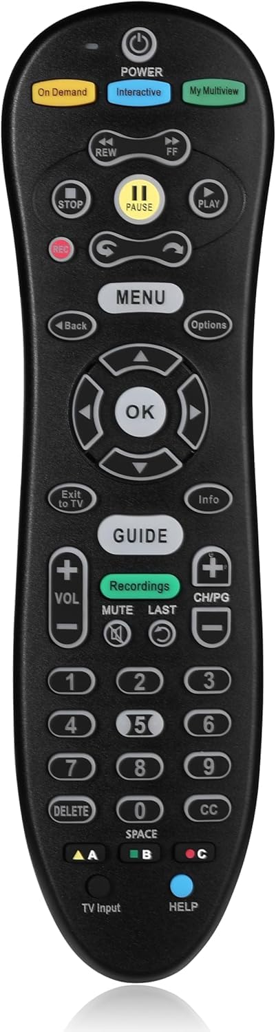 Eremolz S30-S1B remote front view showing comfortable grip for U-Verse use.
