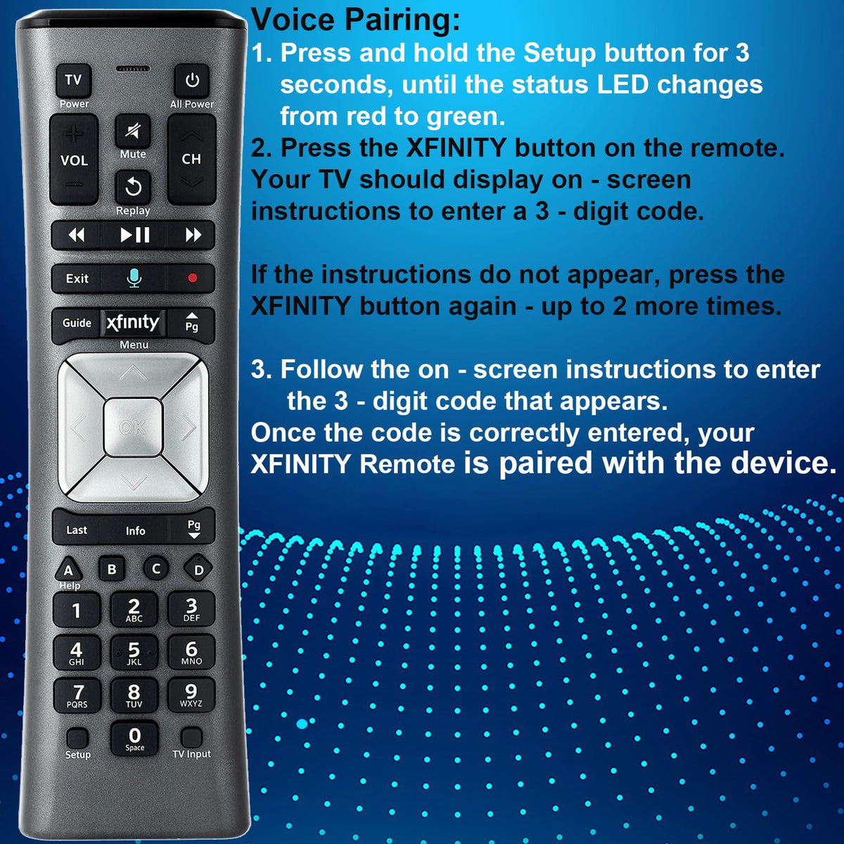 XR11 remote in use with X1 box for voice control.