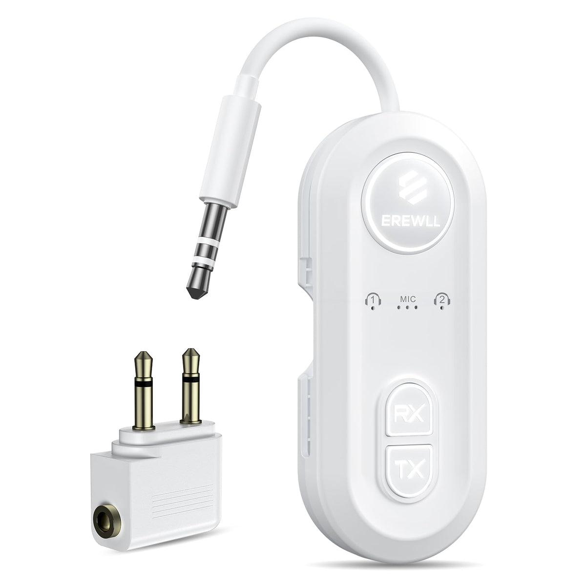 Erewll Bluetooth 5-4 transmitter-receiver front view for travel use