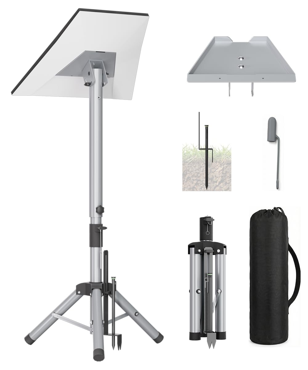 ERGO COLLECT front view of tripod with mounted Starlink Gen 3 dish, stable hold