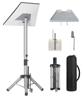 ERGO COLLECT front view of tripod with mounted Starlink Gen 3 dish, stable hold