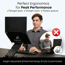 ErgoLith 360° rotating display enables versatile screen angles and easy sharing.