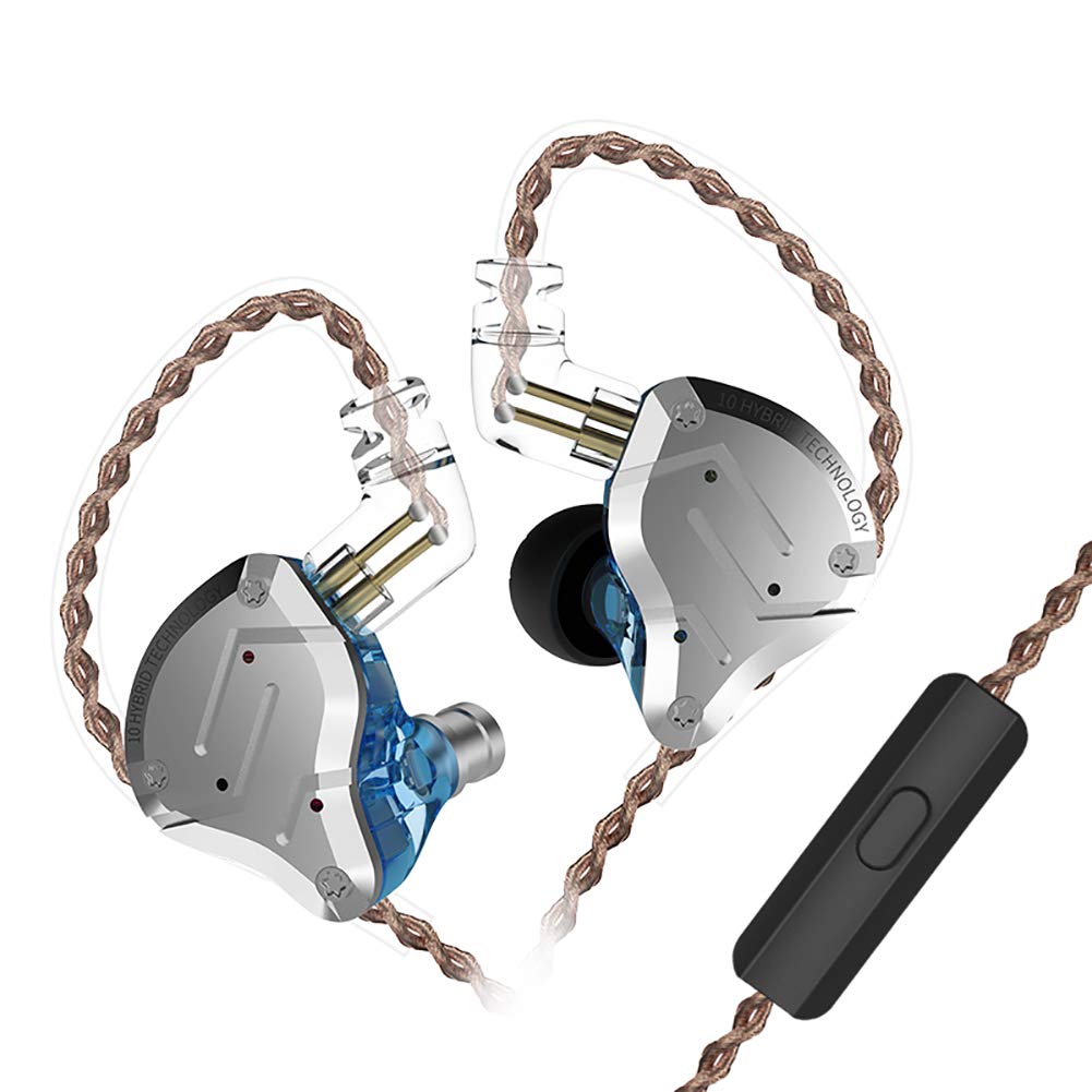 Erjigo five-driver headphones front view for crisp, balanced audio with premium stainless steel design.
