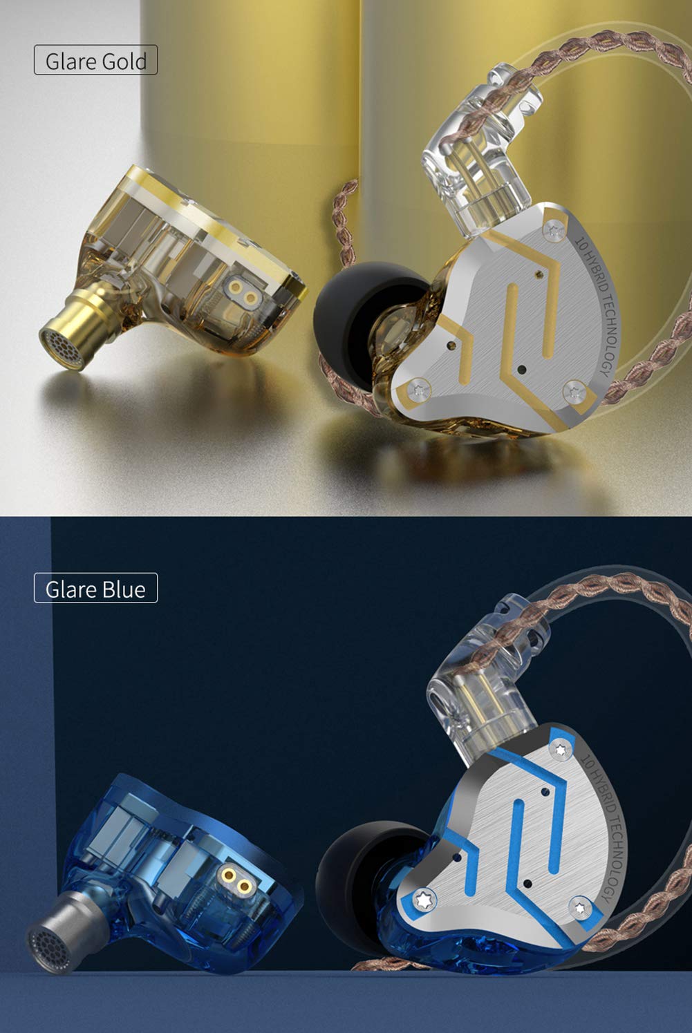 erjigo KZ ZS10 PRO color options blue purple black for style