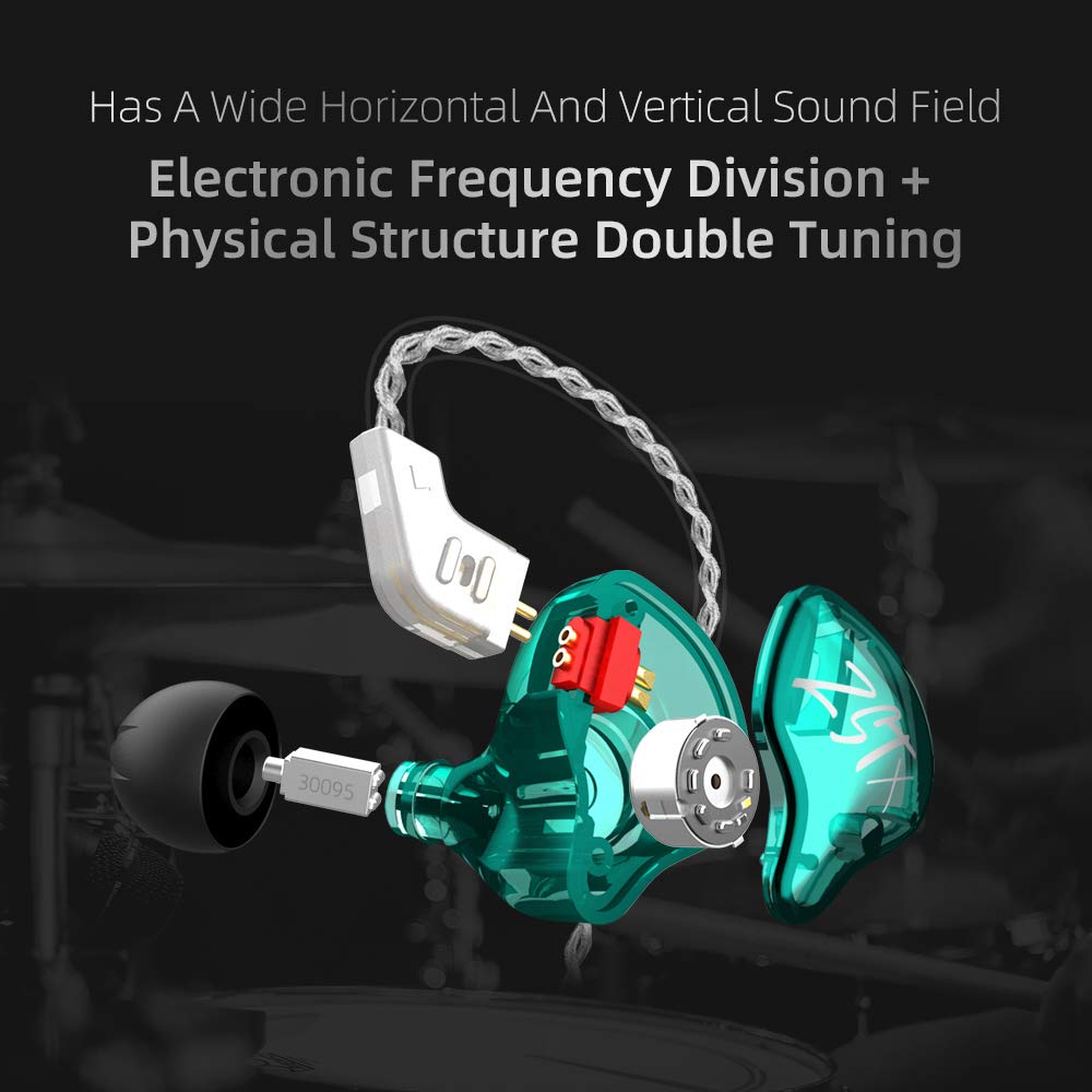 erjigo KZ ZST X ear-hook design keeps buds secure during activity.