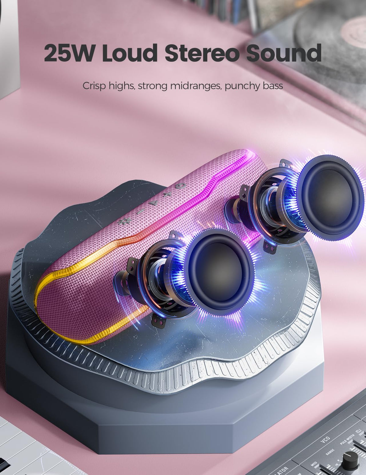 ERKEI SEHN top controls and LED lights visible for easy operation and mood lighting