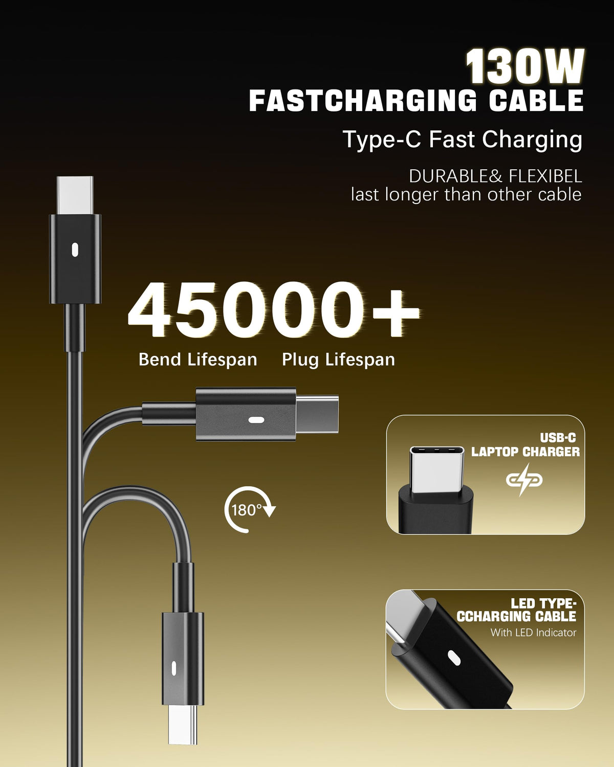 ERMJOVK 130W USB-C PD label indicating high-power output.
