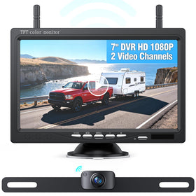 eRapta wireless backup camera with 7-inch DVR monitor for clear rear view day and night