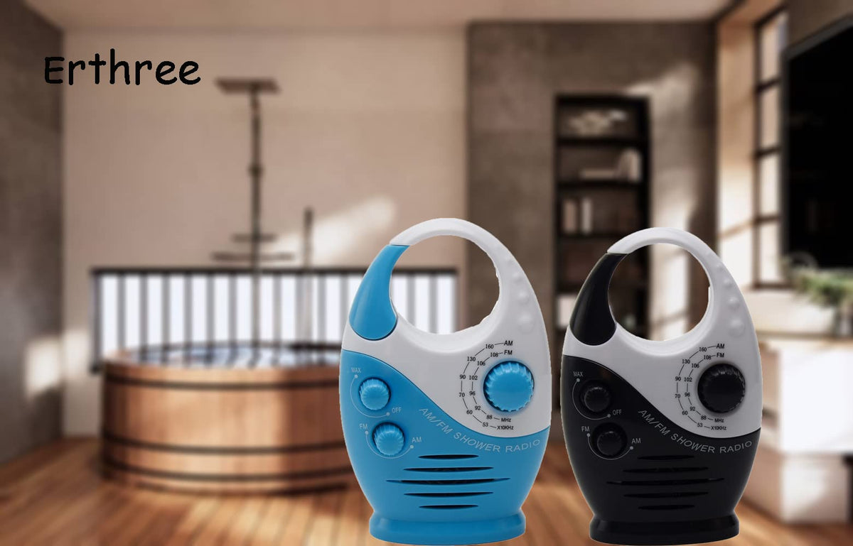 Erthree shower-radio-amfm-tuner lets you tune stations easily in the shower.