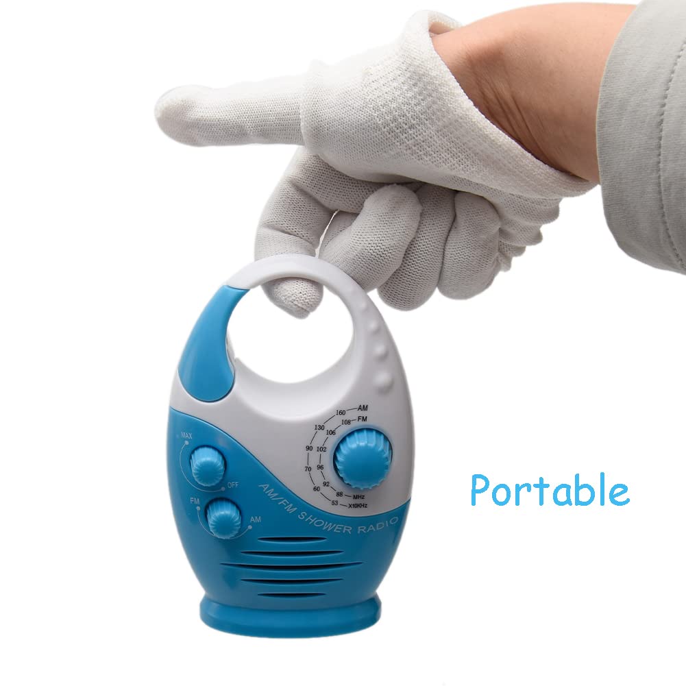 Erthree shower-radio-volume-tuning-dial offers simple adjustments while you bathe.