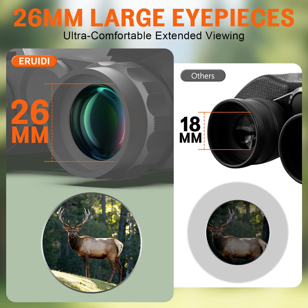 ERUIDI binoculars held to show size and easy portability
