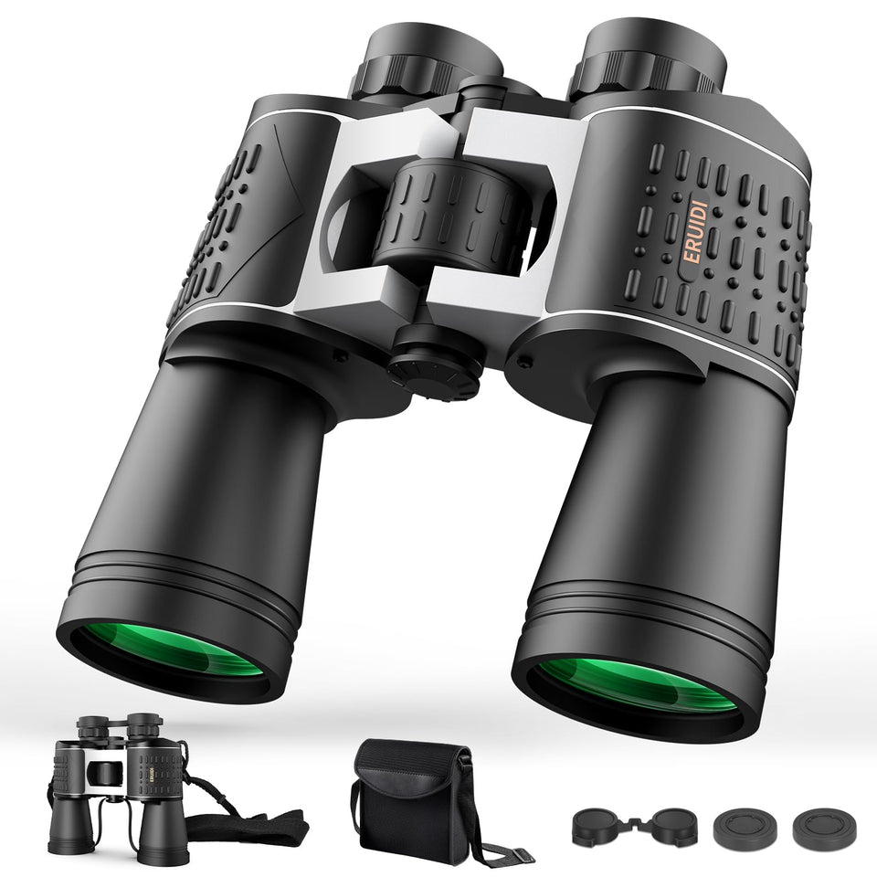 ERUIDI front view of binoculars showing compact design and travel-ready benefit