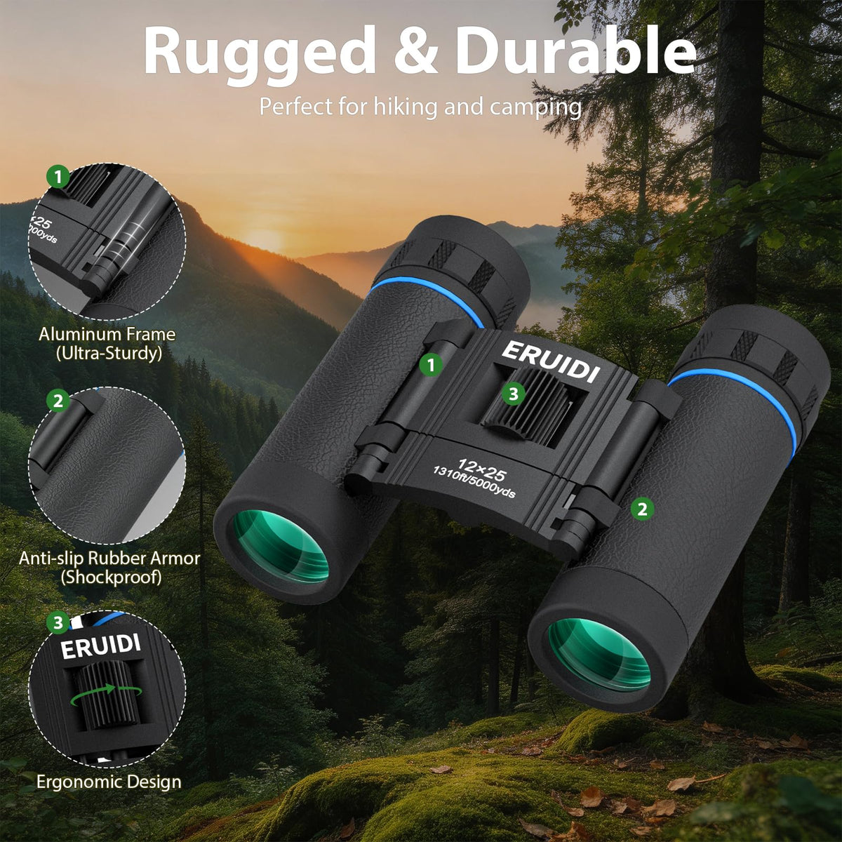 ERUIDI held in hand to show pocket-size scale and easy portability