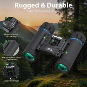 ERUIDI held in hand to show pocket-size scale and easy portability