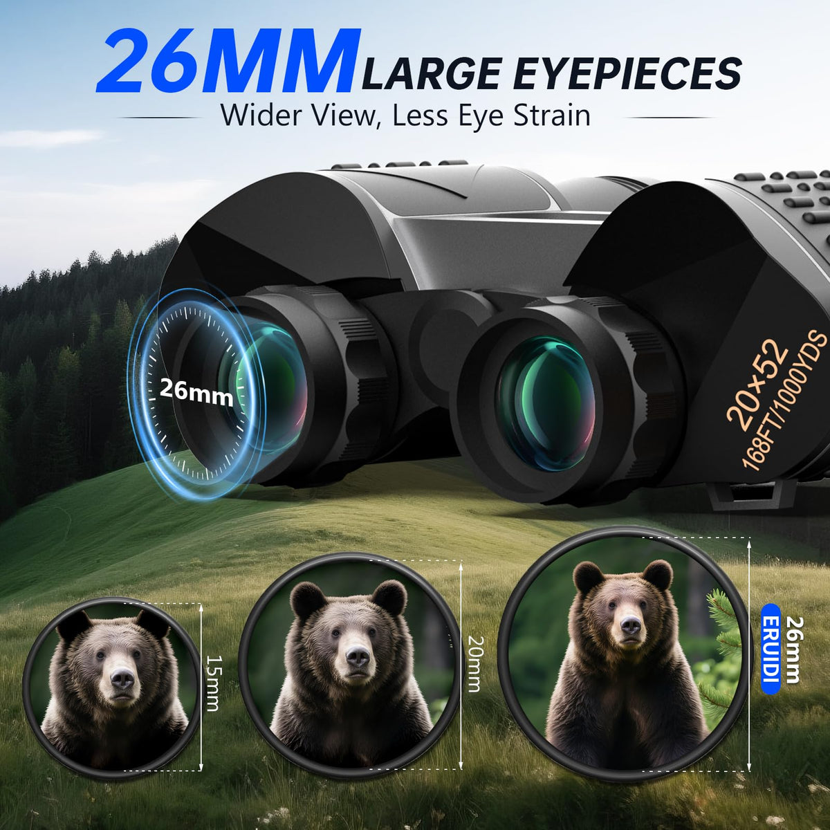 ERUIDI objective lens showing multi-coating for brighter, clearer images