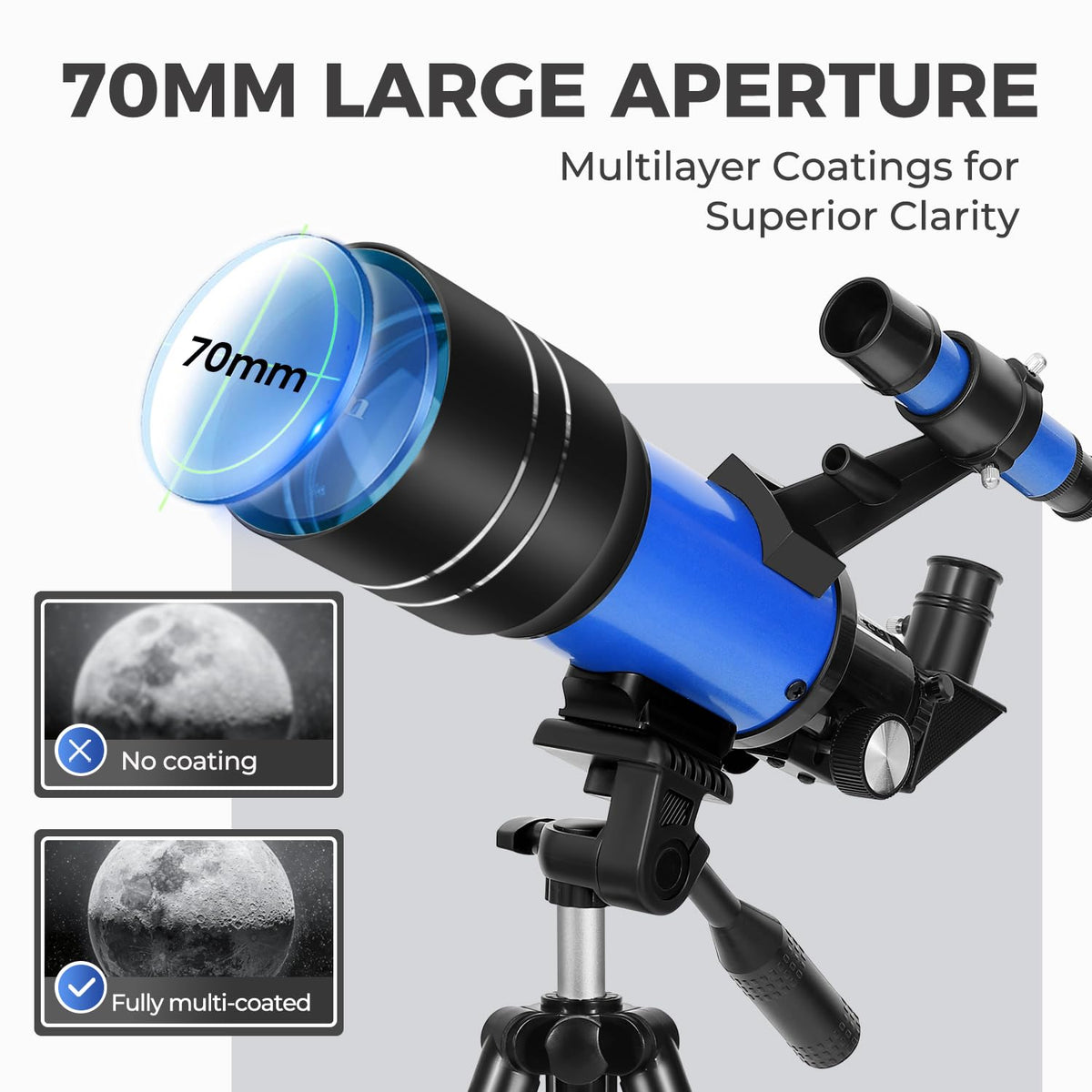 ESAKO close-up of coated lens highlighting clear optics and brighter images