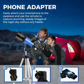 ESAKO moon filter and three eyepieces displayed for varied magnification benefits