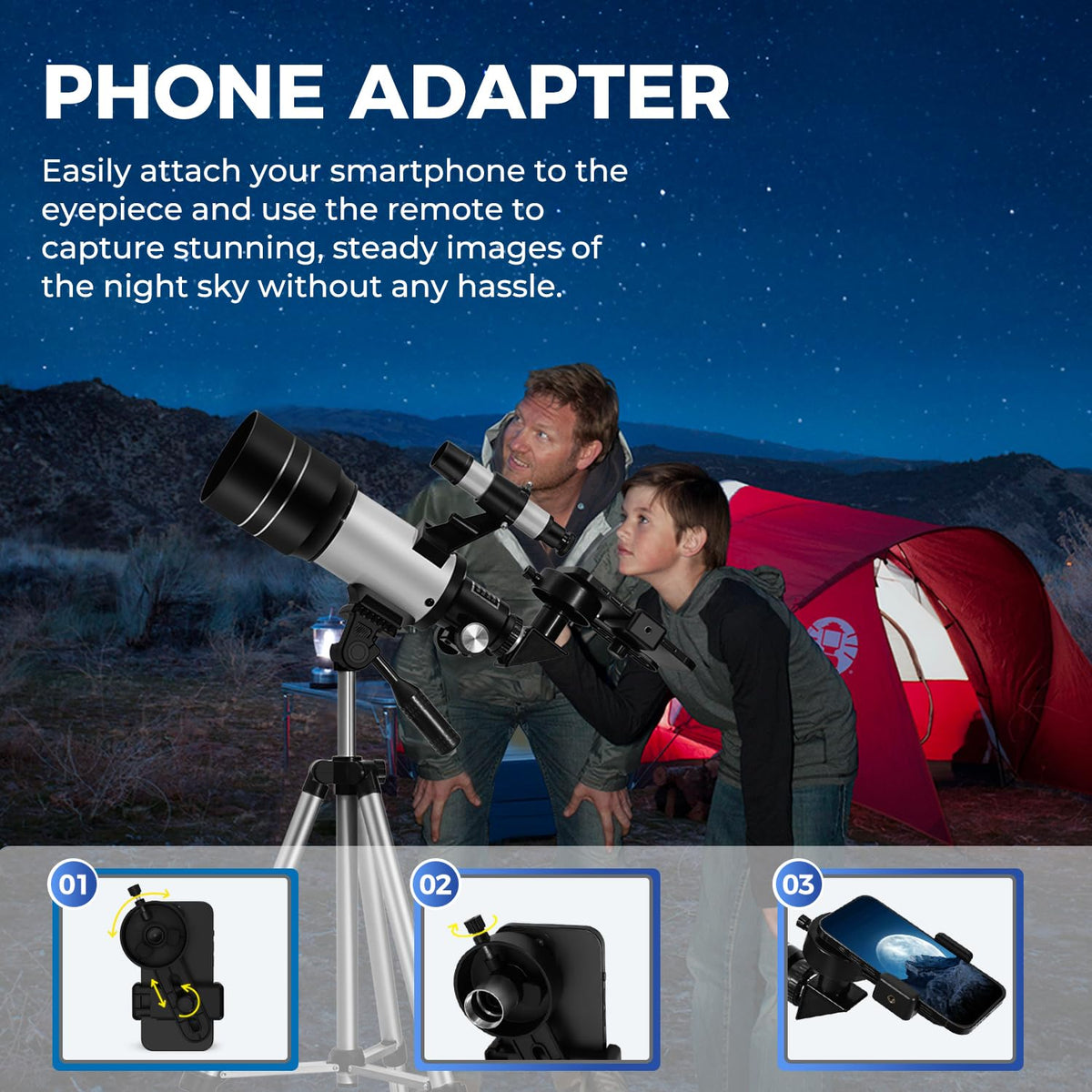 ESAKO full accessory set including eyepieces Barlow moon filter remote