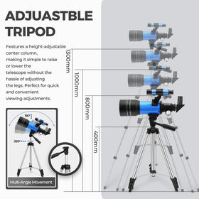 ESAKO tripod height-adjustment with telescope offering stable viewing positions