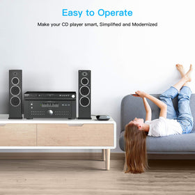 Esinkin compact design fits neatly on a shelf for discreet listening in any room.