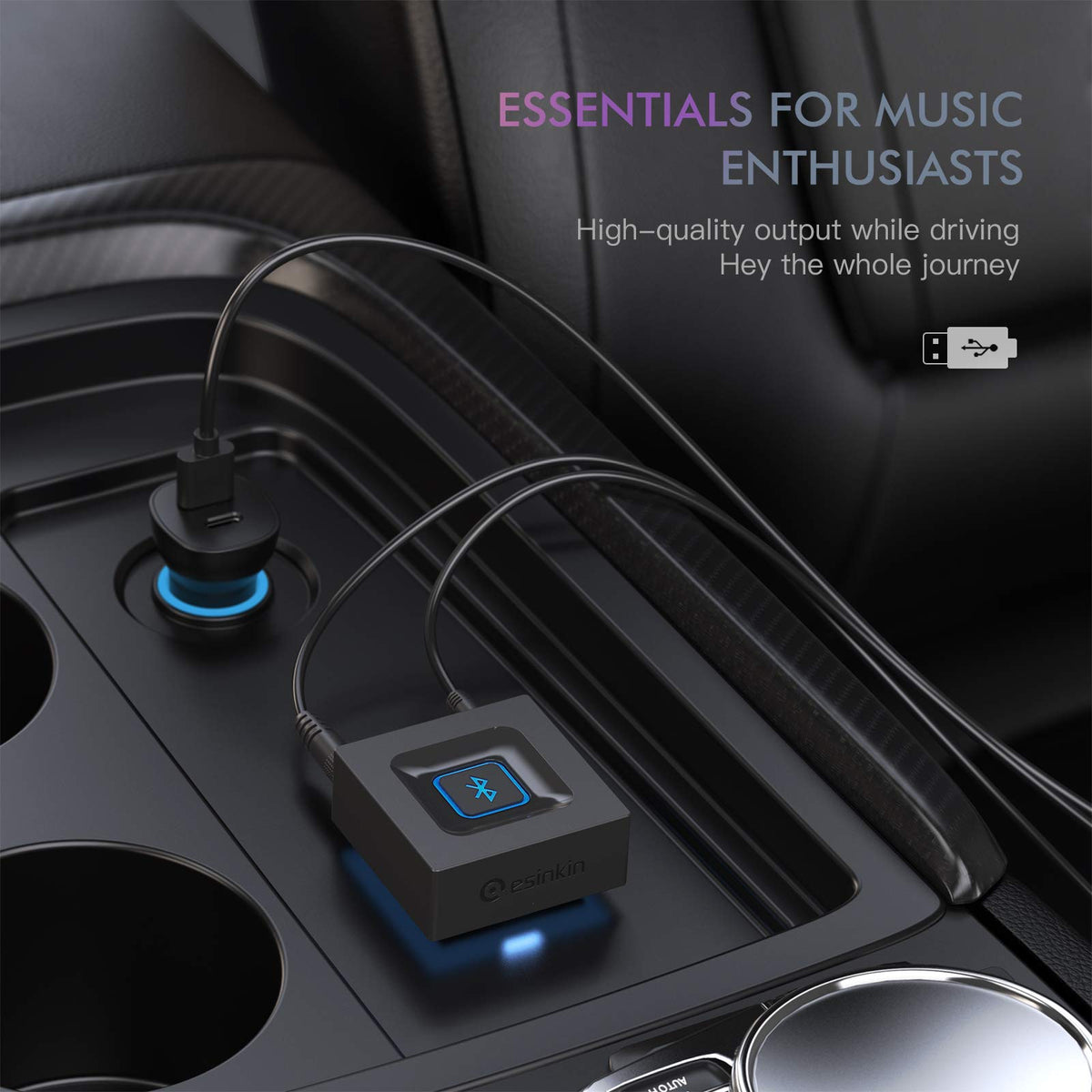 esinkin powered by USB cable allowing flexible placement and power options