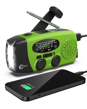 Esky emergency hand crank radio with 3 LED flashlight ready for use during a blackout