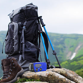 Esky emergency pocket-size radio fits bags and vehicles for on-the-go use.