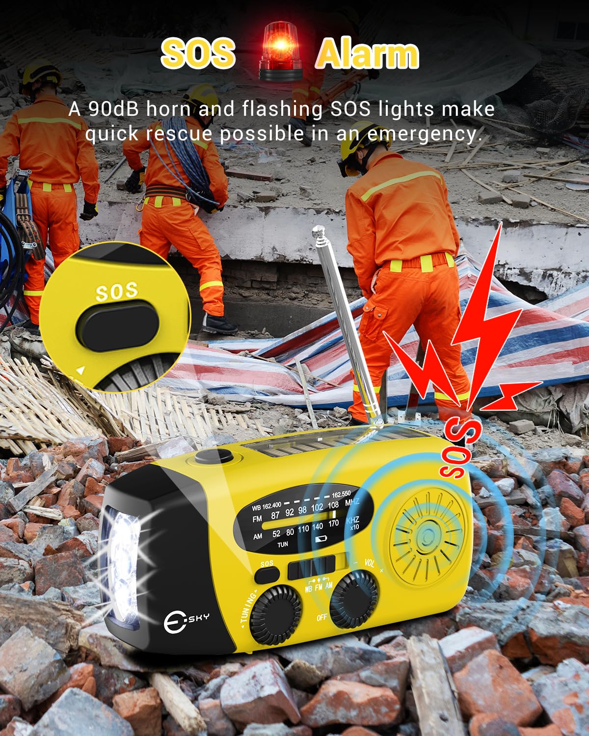 Esky 140-lumen flashlight lights up a dark campsite.