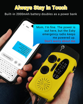 Esky USB charging port powers your phone on the go.